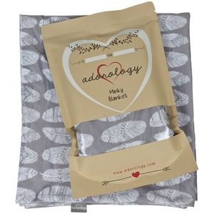 Minky Toddler Blanket Baby Shower Gift Gry Feather